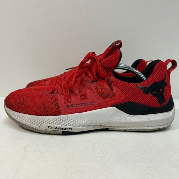 GOOD Under Armour Project Rock BSR 'Red White' Sneaker CrossFit Weightlifting 12 - Picture 1 of 10